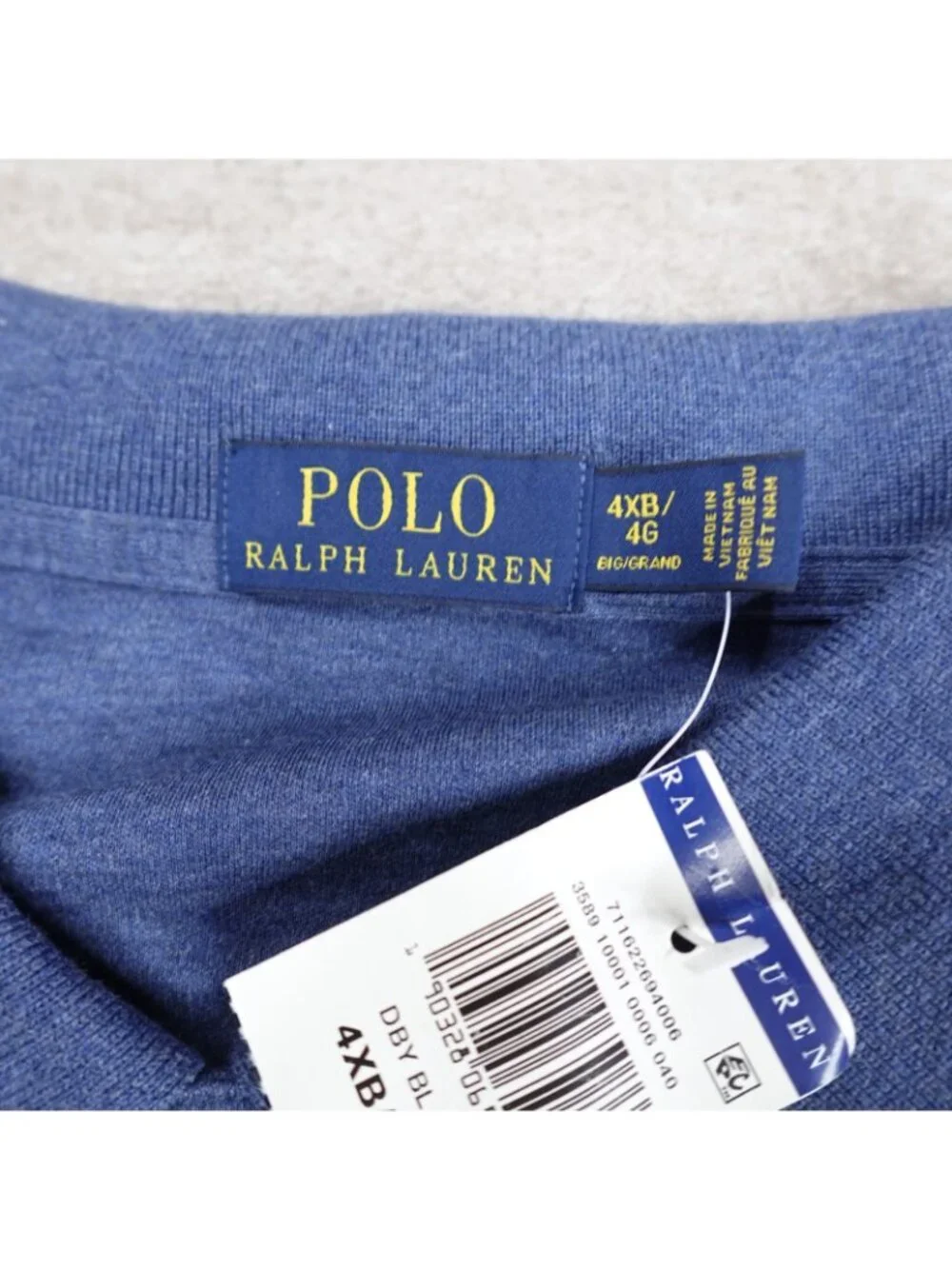 Polo Ralph Lauren Polo Shirt 4XB Blue Heater Classic Fit Heather NEW